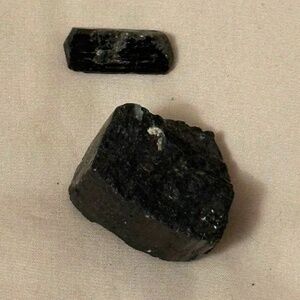 2pieces genuine black tourmaline, symbolizes protection, grounding, & healing
